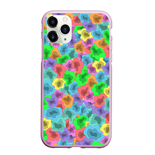 Чехол iPhone 11 Pro матовый NEON ABSTRACTION / 3D-Розовый – фото 1