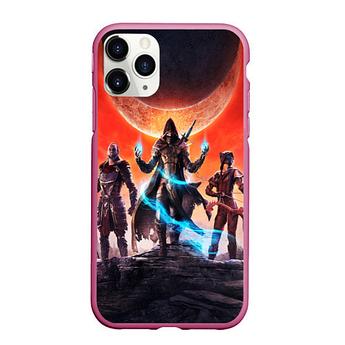 Чехол iPhone 11 Pro матовый THE ELDER SCROLLS / 3D-Малиновый – фото 1