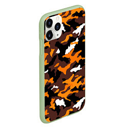Чехол iPhone 11 Pro матовый Милитари ораньжевый, цвет: 3D-салатовый — фото 2