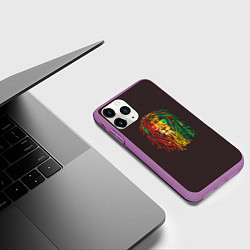 Чехол iPhone 11 Pro матовый Bob lion, цвет: 3D-фиолетовый — фото 2