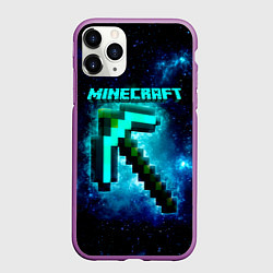 Чехол iPhone 11 Pro матовый Minecraft, цвет: 3D-фиолетовый