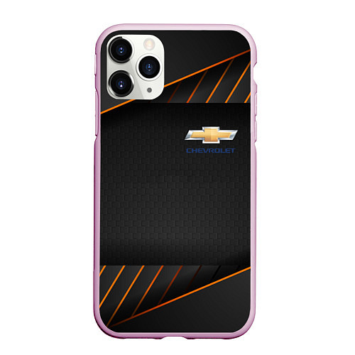 Чехол iPhone 11 Pro матовый CHEVROLET ШЕВРОЛЕ / 3D-Розовый – фото 1