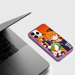 Чехол iPhone 11 Pro матовый ВОЛЕЙБОЛ!! HAIKYUU!!, цвет: 3D-фиолетовый — фото 2