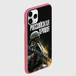 Чехол iPhone 11 Pro матовый Российская Армия, цвет: 3D-малиновый — фото 2