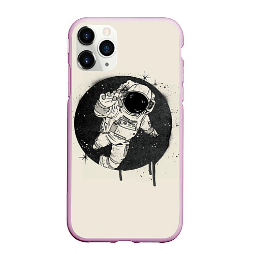 Чехол iPhone 11 Pro матовый Тёмный космос / 3D-Розовый – фото 1