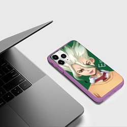 Чехол iPhone 11 Pro матовый Доктор Стоун, цвет: 3D-фиолетовый — фото 2