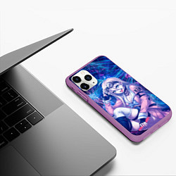 Чехол iPhone 11 Pro матовый Danganronpa, цвет: 3D-фиолетовый — фото 2