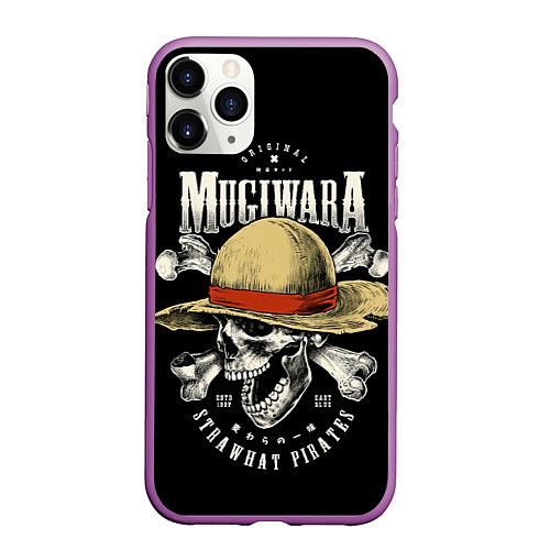 Чехол iPhone 11 Pro матовый MUGIWARA ONE PIECE / 3D-Фиолетовый – фото 1