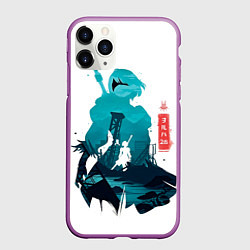Чехол iPhone 11 Pro матовый NIER AUTOMATA 2B, цвет: 3D-фиолетовый