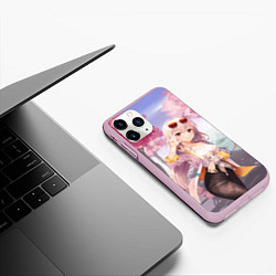 Чехол iPhone 11 Pro матовый Эмилия и Пак, цвет: 3D-розовый — фото 2