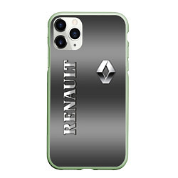 Чехол iPhone 11 Pro матовый RENAULT, цвет: 3D-салатовый