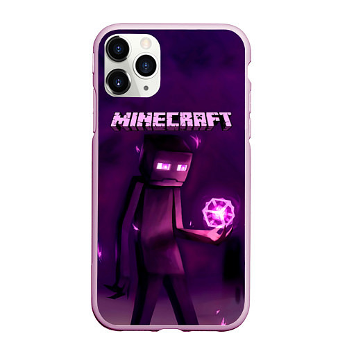 Чехол iPhone 11 Pro матовый Minecraft Слендермен / 3D-Розовый – фото 1