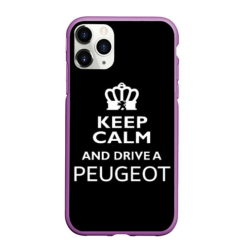 Чехол iPhone 11 Pro матовый Drive a Peugeot! / 3D-Фиолетовый – фото 1