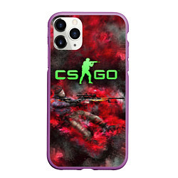 Чехол iPhone 11 Pro матовый CS GO Red heat, цвет: 3D-фиолетовый