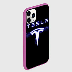 Чехол iPhone 11 Pro матовый TESLA, цвет: 3D-фиолетовый — фото 2