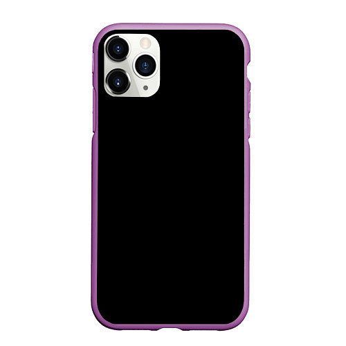 Чехол iPhone 11 Pro матовый ЧЁРНАЯ МАСКА / 3D-Фиолетовый – фото 1