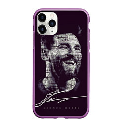 Чехол iPhone 11 Pro матовый Лионель месси с автографом, цвет: 3D-фиолетовый