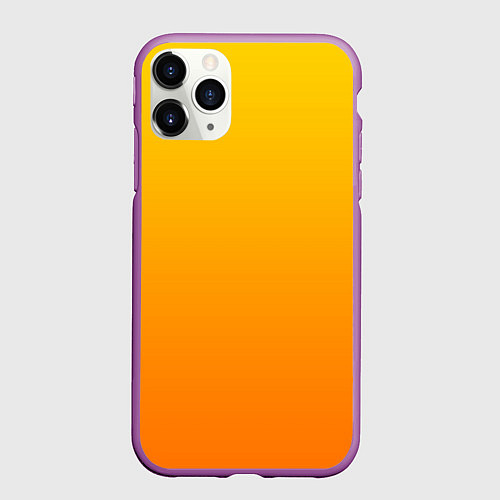 Чехол iPhone 11 Pro матовый Оранжевый градиент / 3D-Фиолетовый – фото 1
