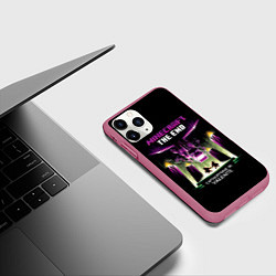Чехол iPhone 11 Pro матовый Minecraft THE END, цвет: 3D-малиновый — фото 2