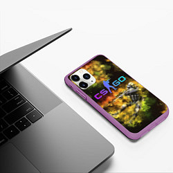 Чехол iPhone 11 Pro матовый CS GO Gold dust, цвет: 3D-фиолетовый — фото 2