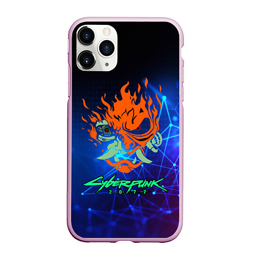 Чехол iPhone 11 Pro матовый CYBERPUNK 2077 / 3D-Розовый – фото 1