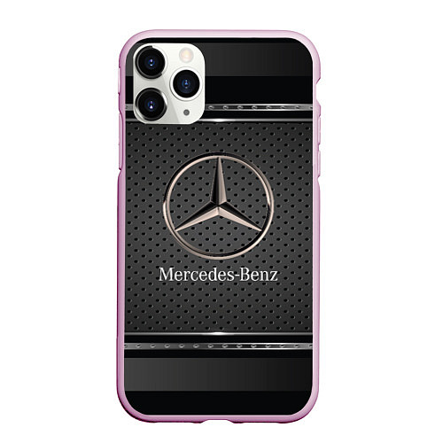 Чехол iPhone 11 Pro матовый MERCEDES BENZ МЕРСЕДЕС БЕНЗ / 3D-Розовый – фото 1