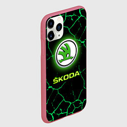 Чехол iPhone 11 Pro матовый SKODA, цвет: 3D-малиновый — фото 2