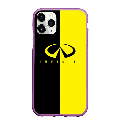 Чехол iPhone 11 Pro матовый INFINITI logo / 3D-Фиолетовый – фото 1