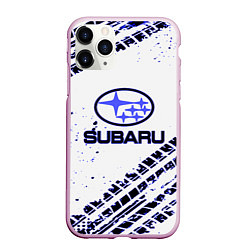 Чехол iPhone 11 Pro матовый SUBARU, цвет: 3D-розовый