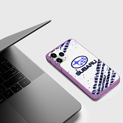 Чехол iPhone 11 Pro матовый SUBARU, цвет: 3D-фиолетовый — фото 2