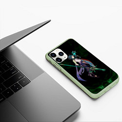 Чехол iPhone 11 Pro матовый Genshin Impact - Xiao, цвет: 3D-салатовый — фото 2