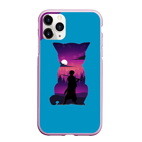 Чехол iPhone 11 Pro матовый Gintama Гинтама / 3D-Розовый – фото 1