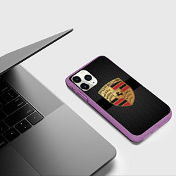 Чехол iPhone 11 Pro матовый PORSCHE ПОРШ, цвет: 3D-фиолетовый — фото 2