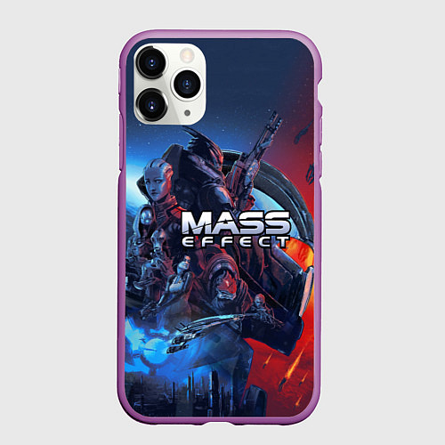 Чехол iPhone 11 Pro матовый Mass EFFECT Legendary ed / 3D-Фиолетовый – фото 1