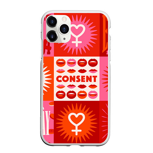 Чехол iPhone 11 Pro матовый Feminism / 3D-Белый – фото 1