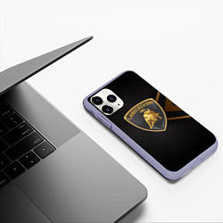 Чехол iPhone 11 Pro матовый LAMBORGHINI ЛАМБОРДЖИНИ, цвет: 3D-светло-сиреневый — фото 2