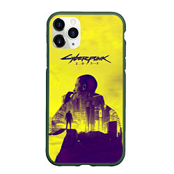 Чехол iPhone 11 Pro матовый Cyberpunk 2077, цвет: 3D-темно-зеленый