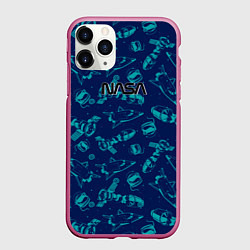 Чехол iPhone 11 Pro матовый NASA, цвет: 3D-малиновый