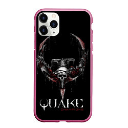 Чехол iPhone 11 Pro матовый Quake Champions, цвет: 3D-малиновый
