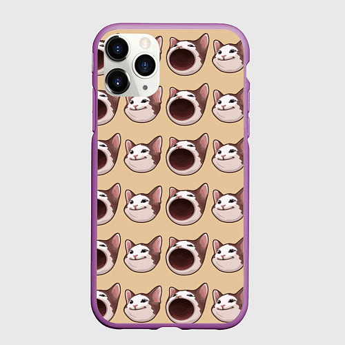 Чехол iPhone 11 Pro матовый Поп кэт / 3D-Фиолетовый – фото 1