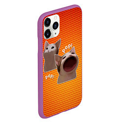 Чехол iPhone 11 Pro матовый Cat Pop Мем, цвет: 3D-фиолетовый — фото 2