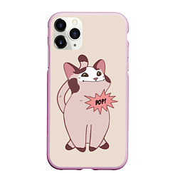 Чехол iPhone 11 Pro матовый Pop Cat, цвет: 3D-розовый