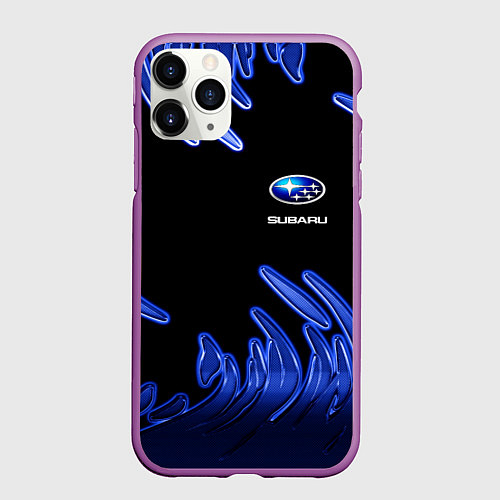 Чехол iPhone 11 Pro матовый Subaru / 3D-Фиолетовый – фото 1