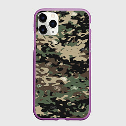 Чехол iPhone 11 Pro матовый Камуфляж Land Rover, цвет: 3D-фиолетовый