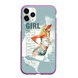 Чехол iPhone 11 Pro матовый Girl Power, цвет: 3D-фиолетовый