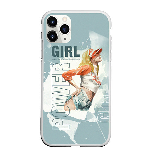 Чехол iPhone 11 Pro матовый Girl Power / 3D-Белый – фото 1