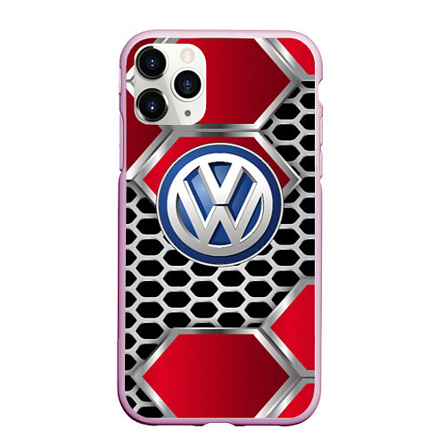 Чехол iPhone 11 Pro матовый VOLKSWAGEN / 3D-Розовый – фото 1