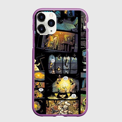 Чехол iPhone 11 Pro матовый LITTLE NIGHTMARES / 3D-Фиолетовый – фото 1