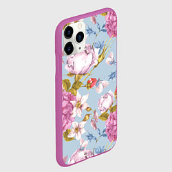 Чехол iPhone 11 Pro матовый Цветы, цвет: 3D-фиолетовый — фото 2