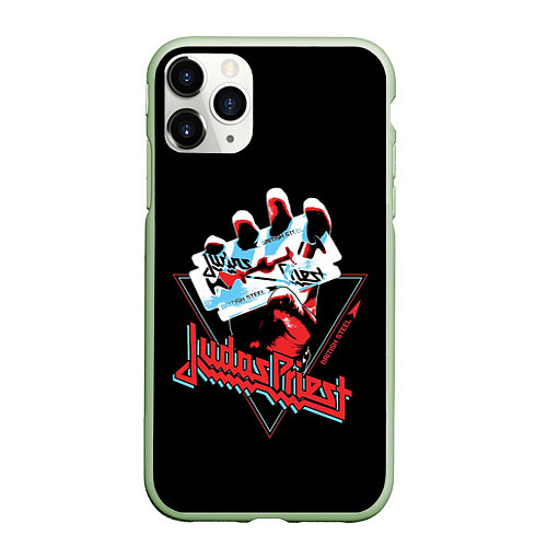 Чехол iPhone 11 Pro матовый Judas Priest / 3D-Салатовый – фото 1